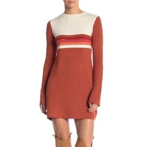 Free People Womens Small Colorblock Sweater Dress New With Tags